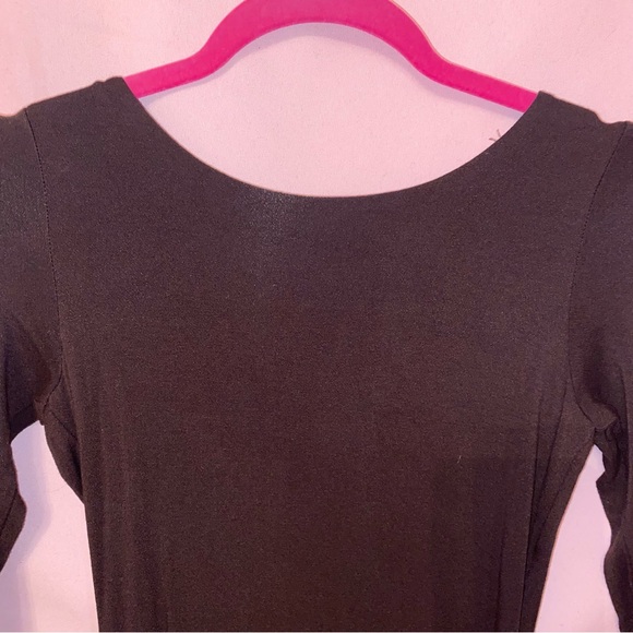 Naked Wardrobe Backless Dress Chocolate Brown Small Sexy Soft Longsleeve Stretch - Picture 4 of 13